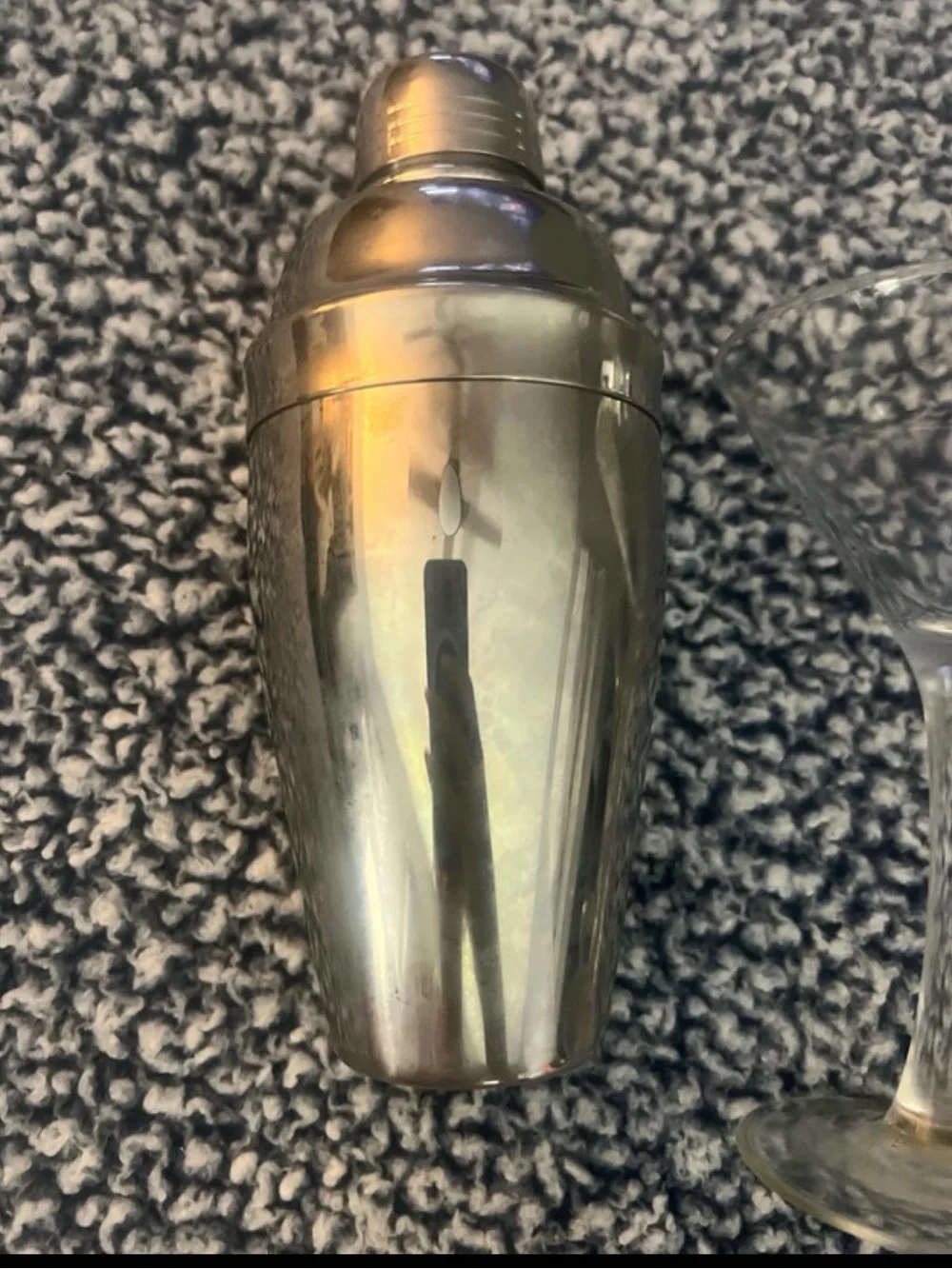 Vintage-Inspired stainless steel /silver plated Cocktail Shaker & 2 glasses